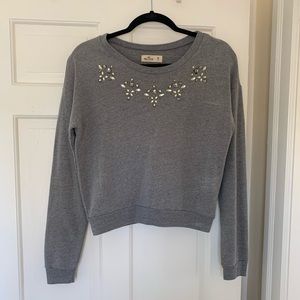 Gray gemmed Hollister sweater